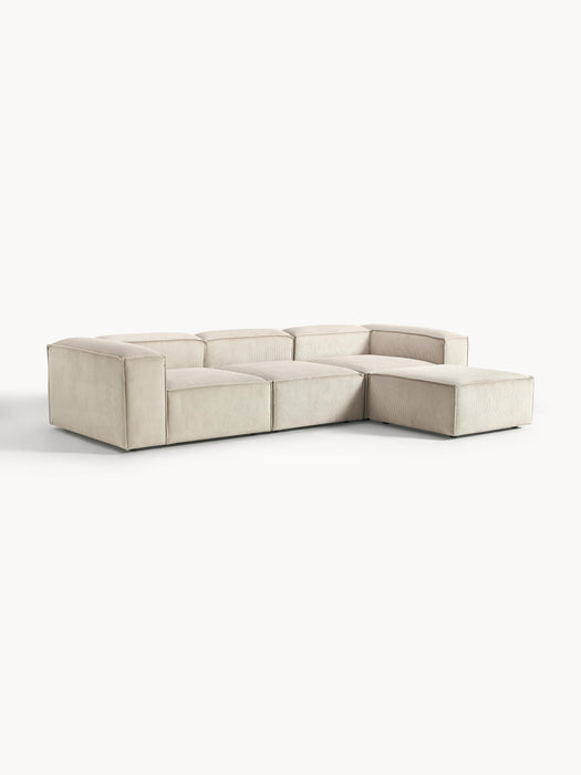 Corduroy Modular Sofa Lennon 4-seater with Ottoman leftright