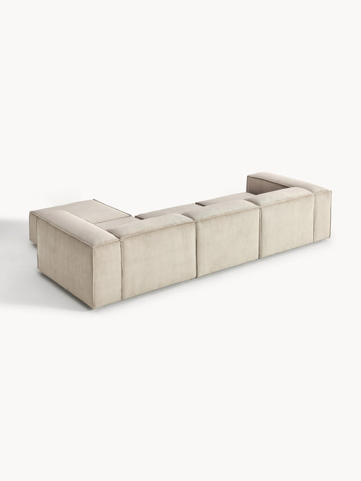 Corduroy Modular Sofa Lennon 4-seater with Ottoman leftright