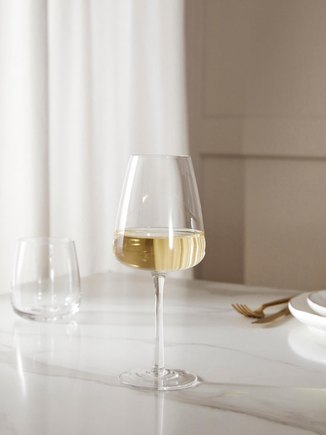 Ellery Mouth-Blown White Wine Glasses, Set of 4