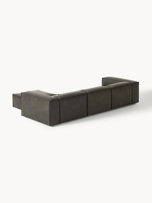 Modular Leather Sofa Lennon 4-seater with Ottoman leftright