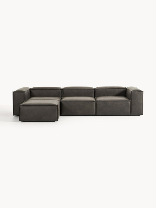 Modular Leather Sofa Lennon 4-seater with Ottoman leftright