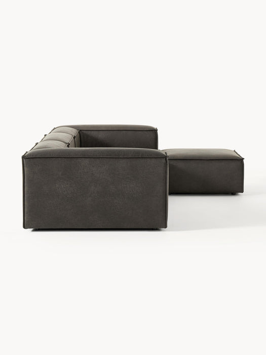 Modular Leather Sofa Lennon 4-seater with Ottoman leftright