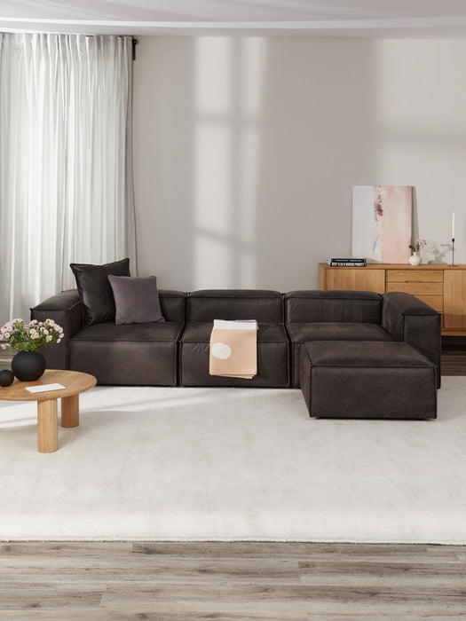 Lennon Modular Leather Sofa (4-seater) with Ottoman (left/right)
