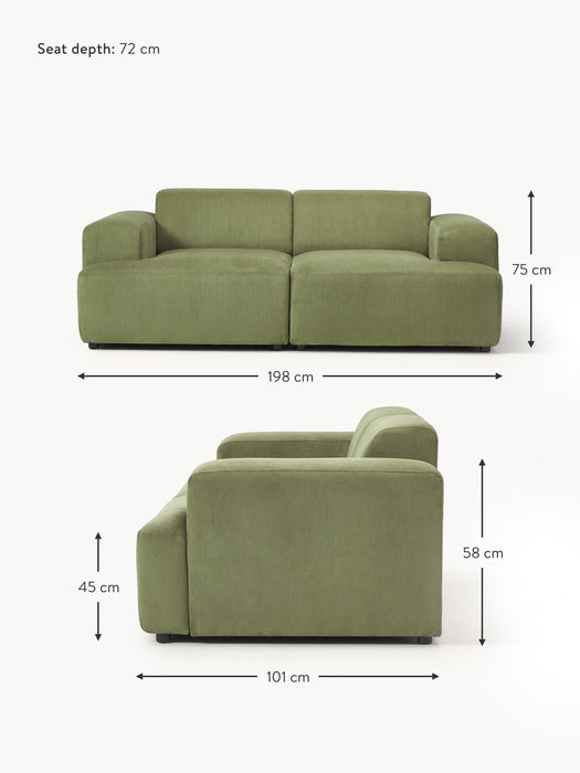 Corduroy Sofa Melva 2-seater