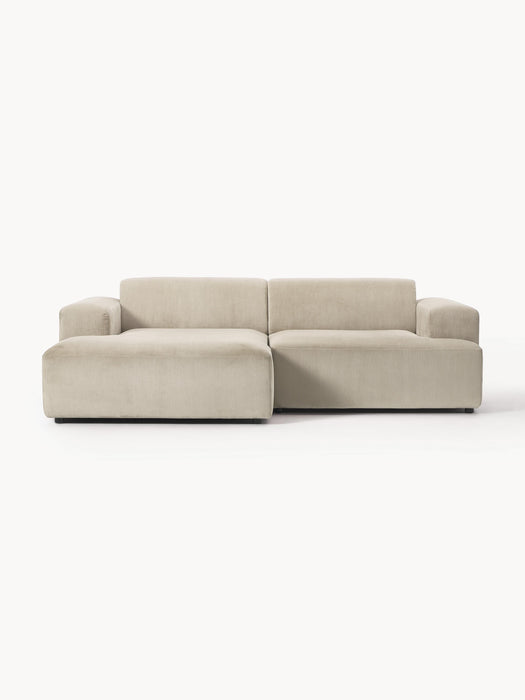 Corduroy Corner Sofa Melva 3-seater