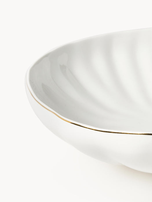 Porcelain Soup Plates Sali with Embossed Pattern Set of 2