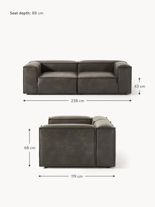 Modular Leather Sofa Lennon 3-seater