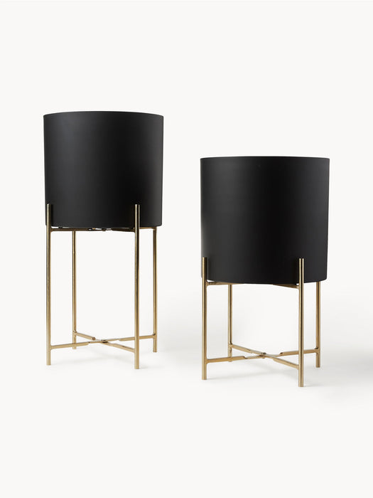 Mina Metal Cover Pots, Set of 2