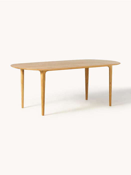 Oval Oak Wood Dining Table Archie 200x100 cm