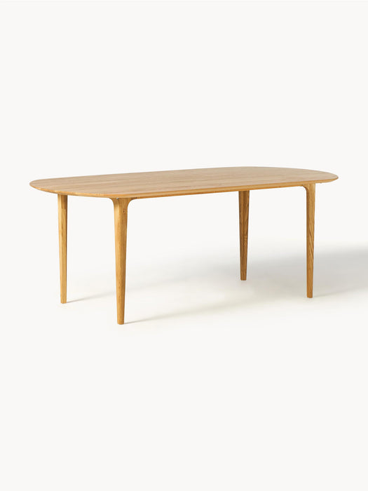 Archie Oval Oak Wood Dining Table, 200 x 100 cm