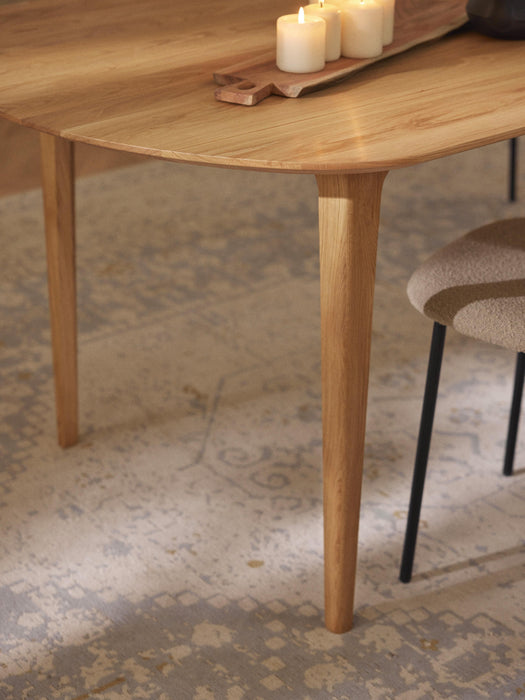 Oval Oak Wood Dining Table Archie 200x100 cm