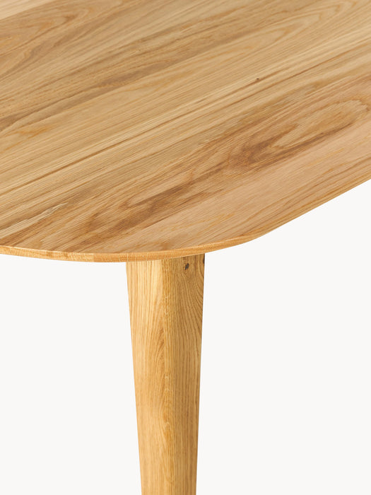 Oval Oak Wood Dining Table Archie 200x100 cm