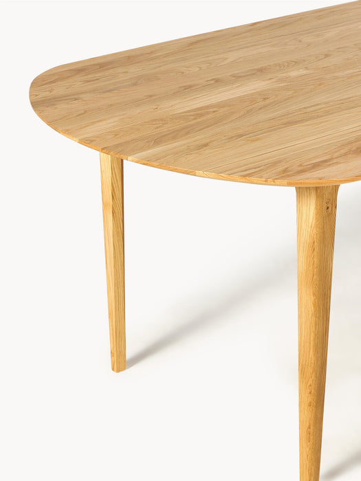 Archie Oval Oak Wood Dining Table, 200 x 100 cm