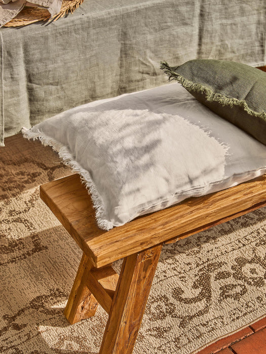Luana Linen Cushion Cover with Fringes