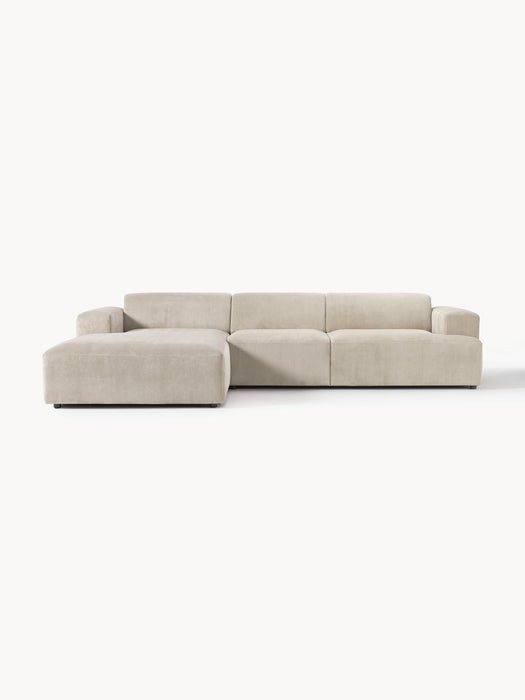 Corduroy Corner Sofa Melva 4-seater