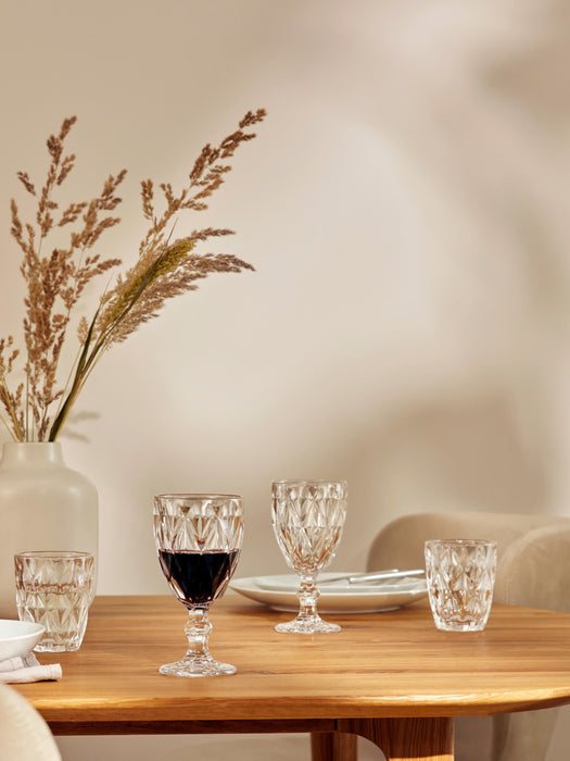 Wine Glasses Colorado with Embossed Pattern Set of 4