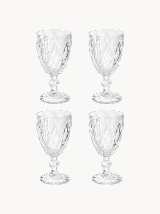 Wine Glasses Colorado with Embossed Pattern Set of 4