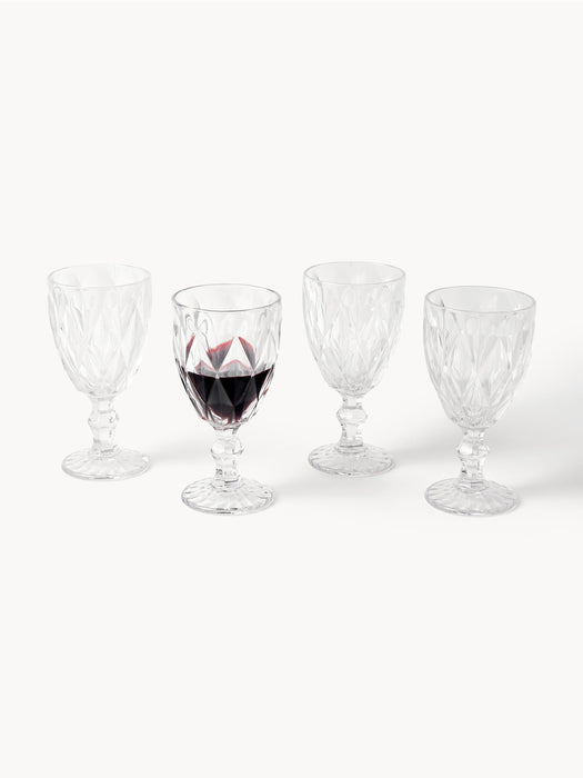 Wine Glasses Colorado with Embossed Pattern Set of 4