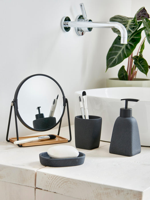 Round Cosmetic Mirror Nora with Shelf and Magnification