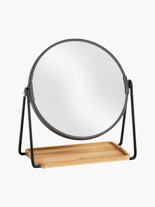 Round Cosmetic Mirror Nora with Shelf and Magnification