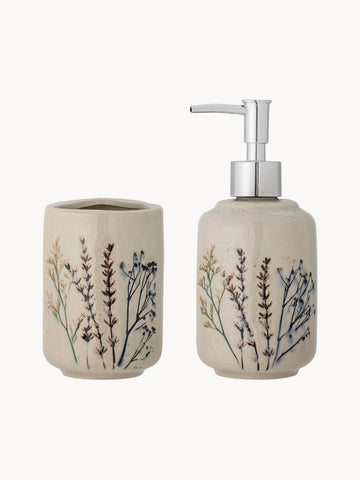 Handmade Bathroom Accessories Bea with Grass Motif, Set of 2
