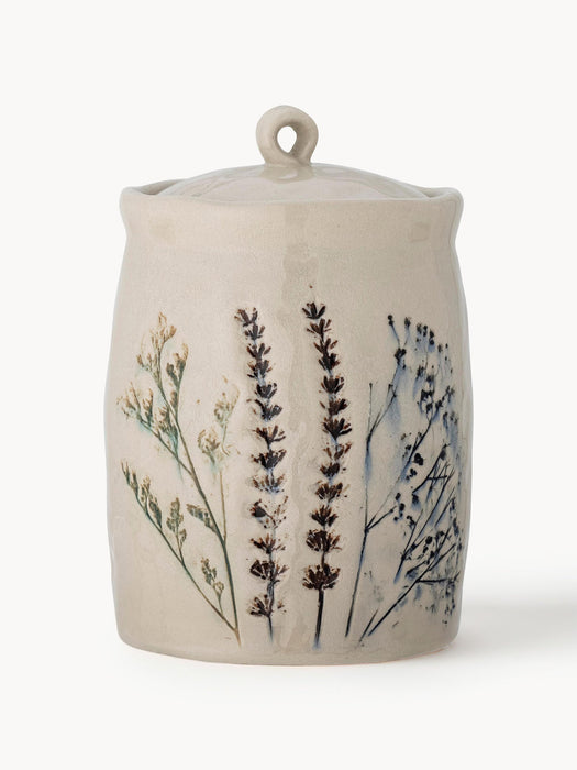 Handmade Storage Jar Bea with Grass Motif