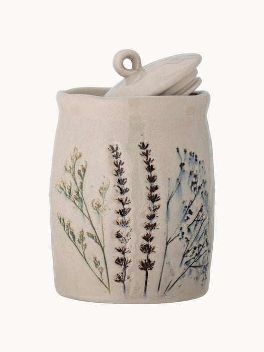 Handmade Storage Jar Bea with Grass Motif