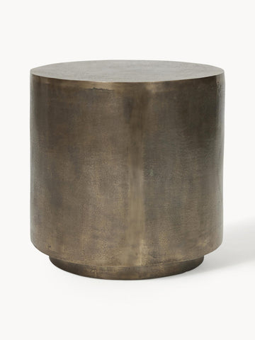 Round Metal Side Table Rota with Antique Finish