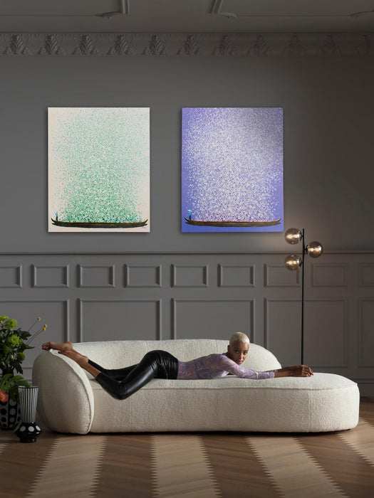 Hand-Painted Canvas Art Flower Boat