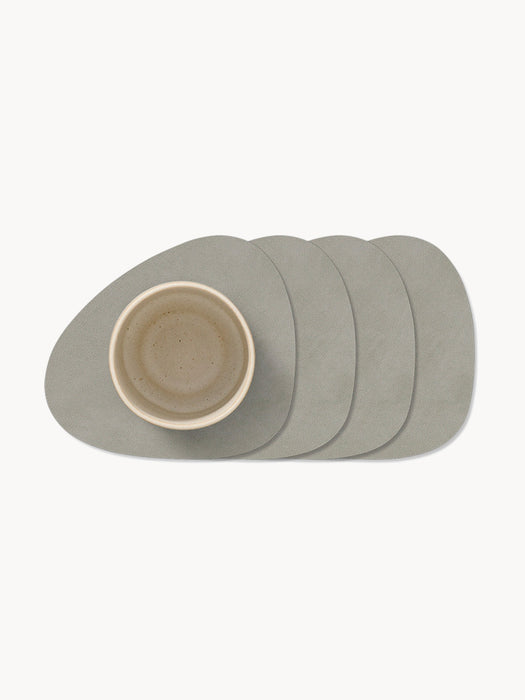 Asymmetrical Leather Coasters Curve Set of 4