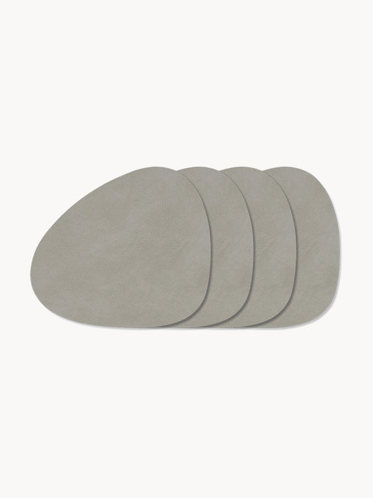 Asymmetrical Leather Coasters Curve Set of 4