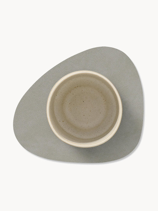 Asymmetrical Leather Coasters Curve Set of 4