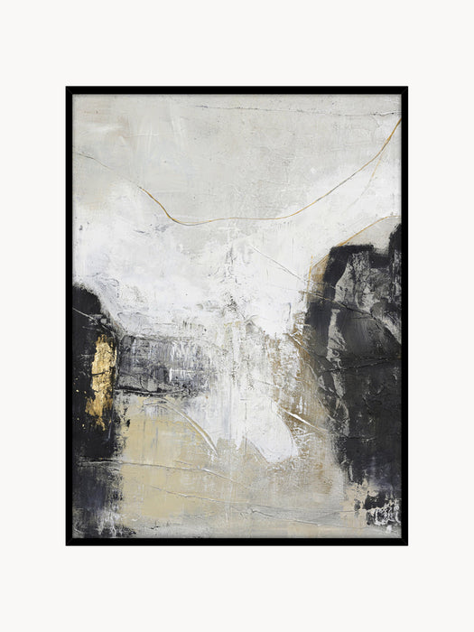 Hand-Painted Canvas Art White Noir