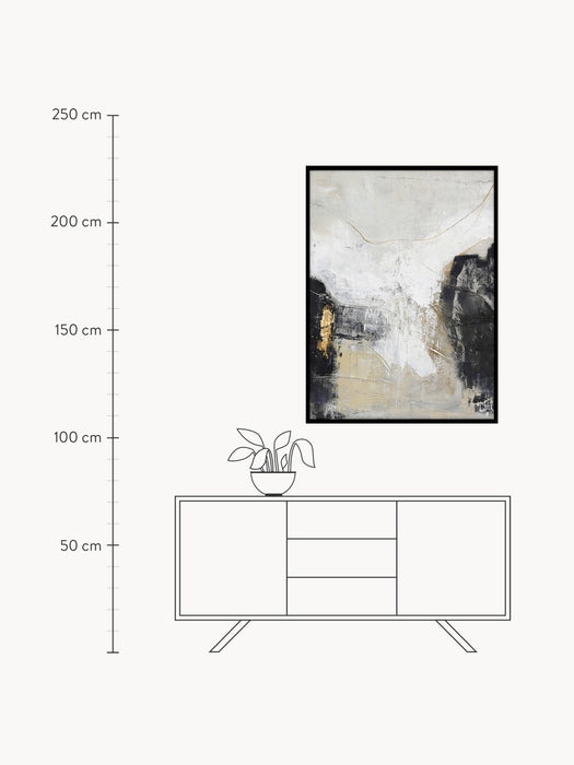 Hand-Painted Canvas Art White Noir