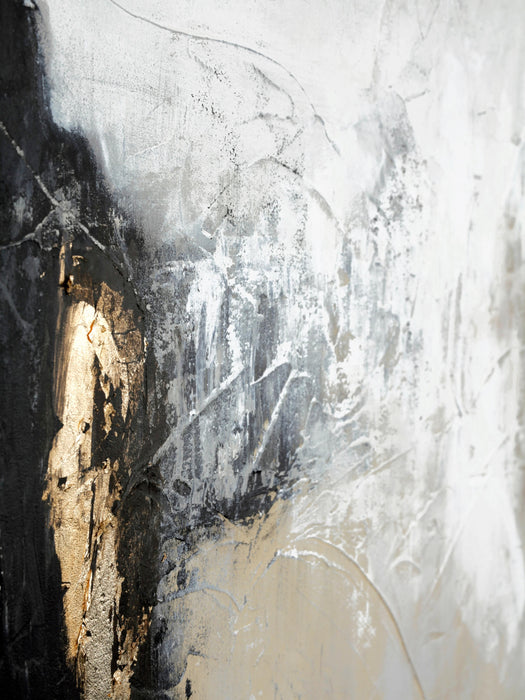 Hand-Painted Canvas Art White Noir