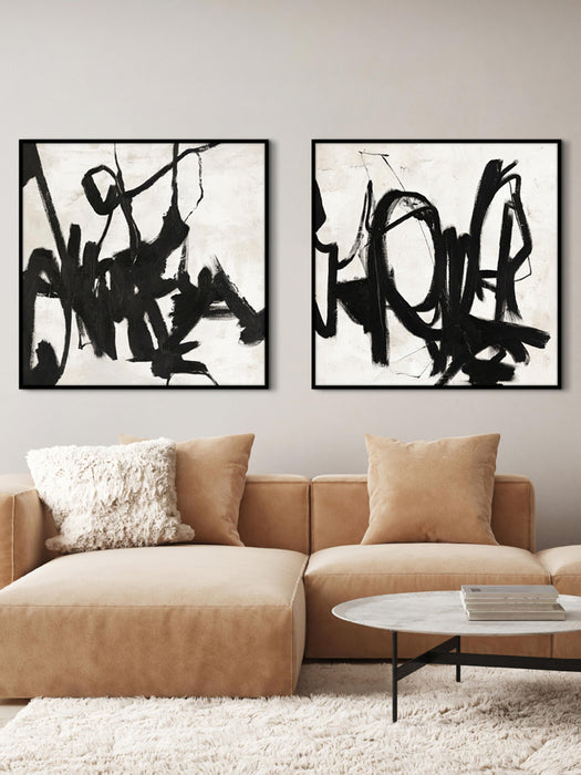 Hand-Painted Framed Canvas Art Playblack