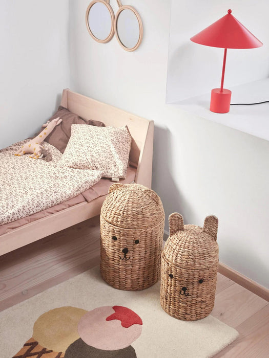 Handmade Storage Baskets Bear & Rabbit with Lids, Set of 2