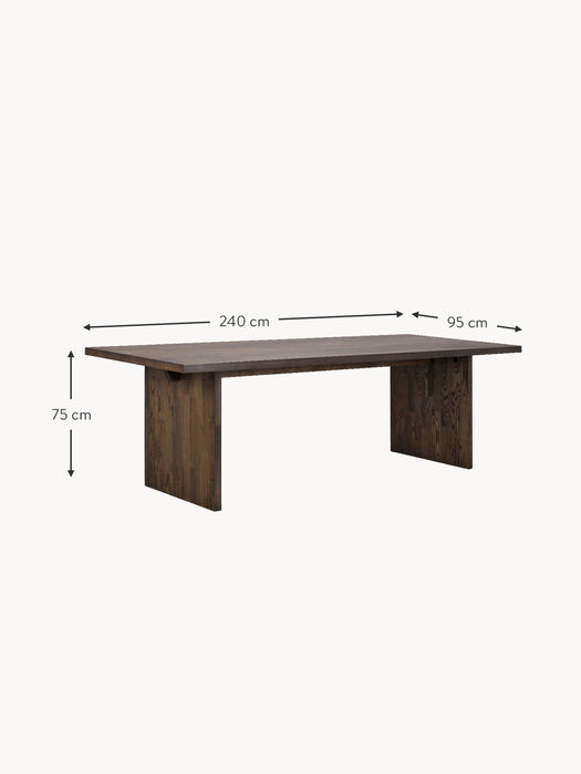 Oak Wood Dining Table Emmett 240x95 cm