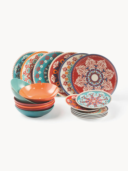 Porcelain Tableware Set Shiraz 6 People Set of 18