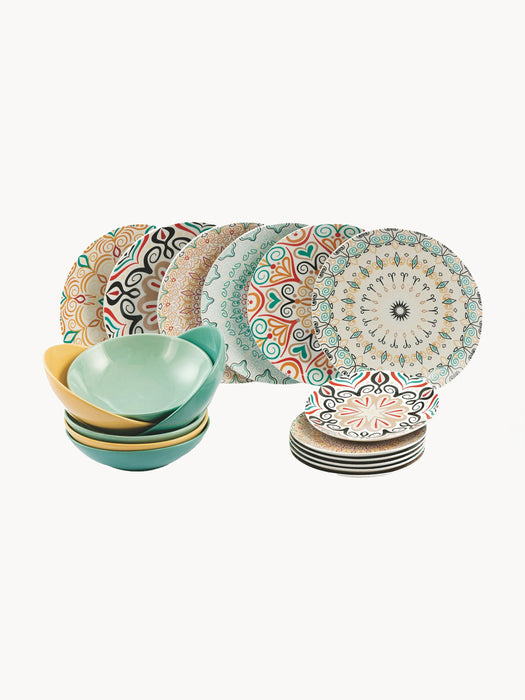 Porcelain Tableware Set Sharm 6 People Set of 18