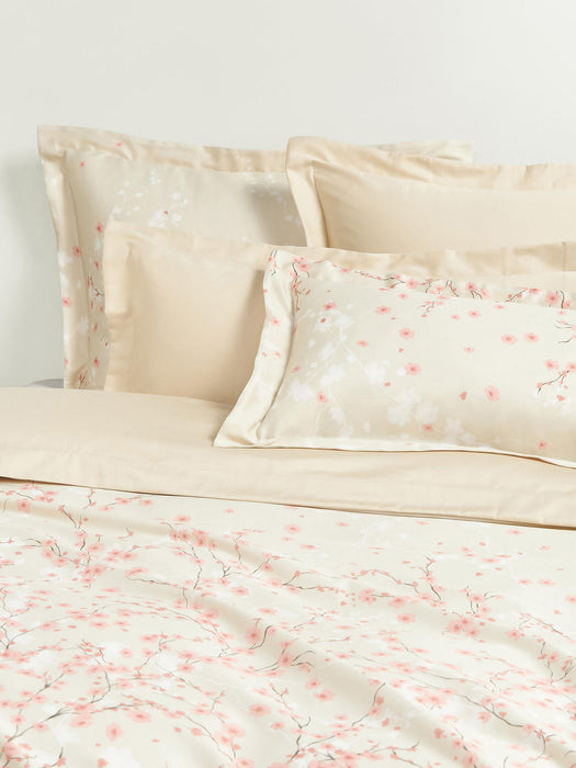 Sakura Cotton Sateen Duvet Cover with Floral Print