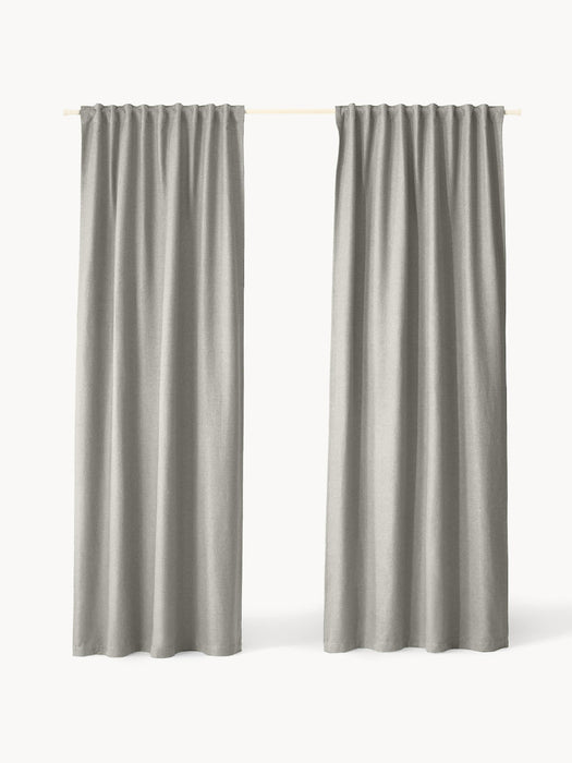 Jensen Opaque Multi-Band Curtains, Set of 2, W 130 cm