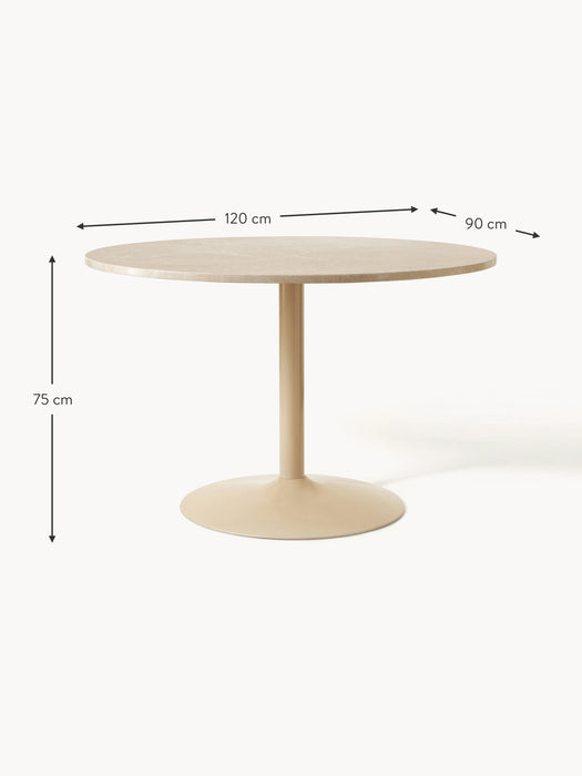 Oval Marble Dining Table Miley 120x90 cm