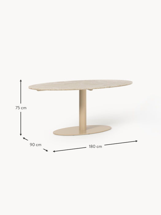 Oval Marble Dining Table Miley 120x90 cm
