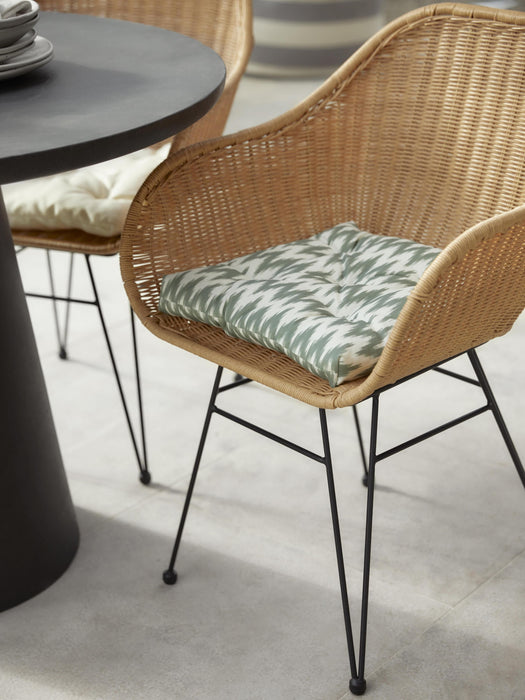 Outdoor Seat Cushion Maillot with Ikat Pattern