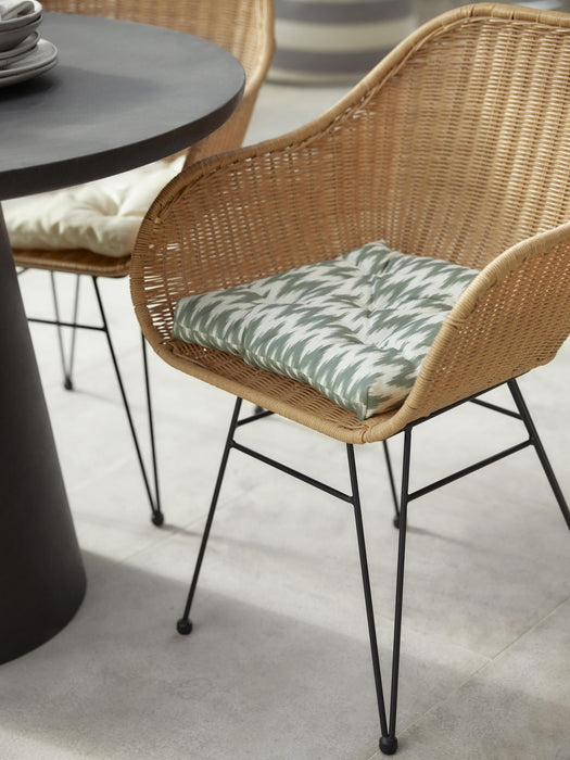 Maillot Outdoor Seat Cushion with Ikat Pattern