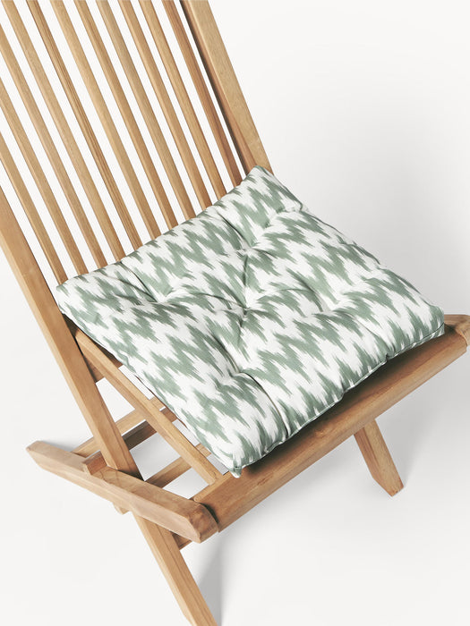 Maillot Outdoor Seat Cushion with Ikat Pattern