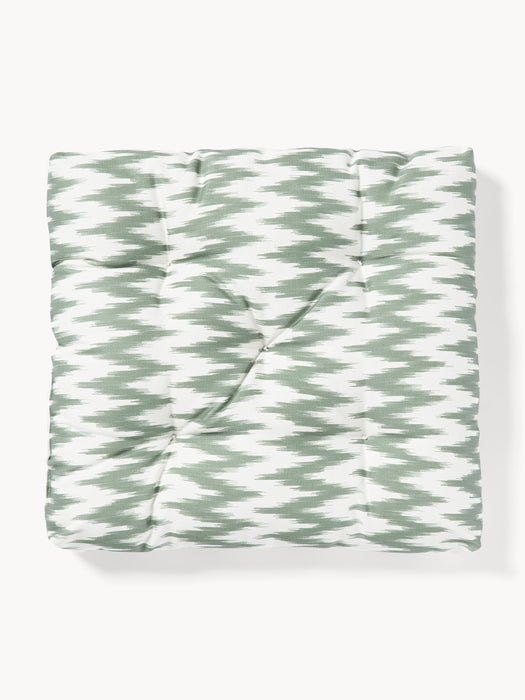 Outdoor Seat Cushion Maillot with Ikat Pattern
