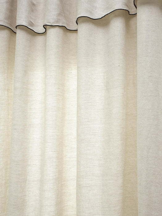 Light-Filtering Linen Rod Pocket Curtains Eleonara Set of 2 W 145 cm