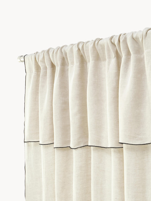 Light-Filtering Linen Rod Pocket Curtains Eleonara Set of 2 W 145 cm